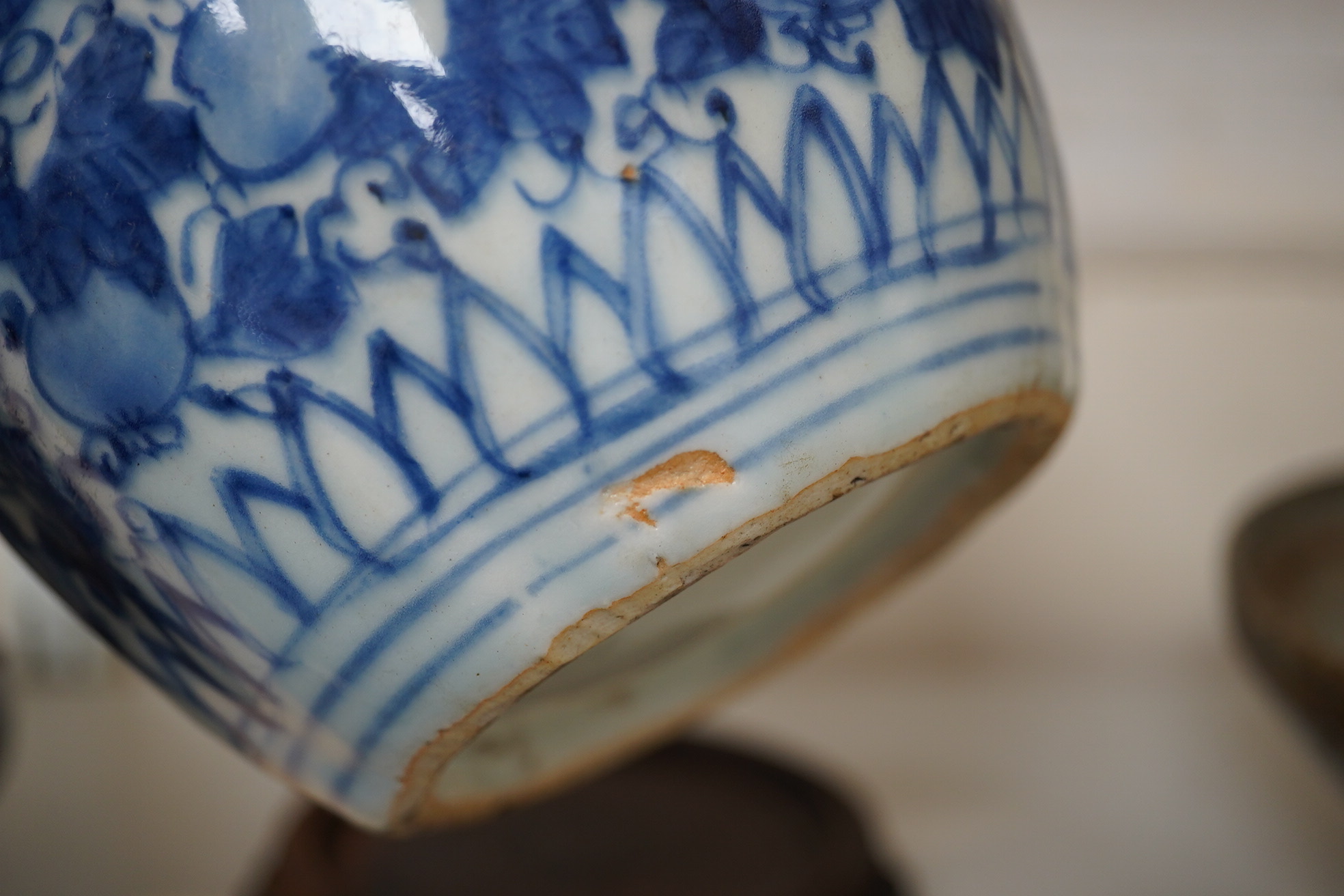 A Chinese blue and white ‘squirrel and vine’ melon-shaped jar, Wanli period (1572-1620)